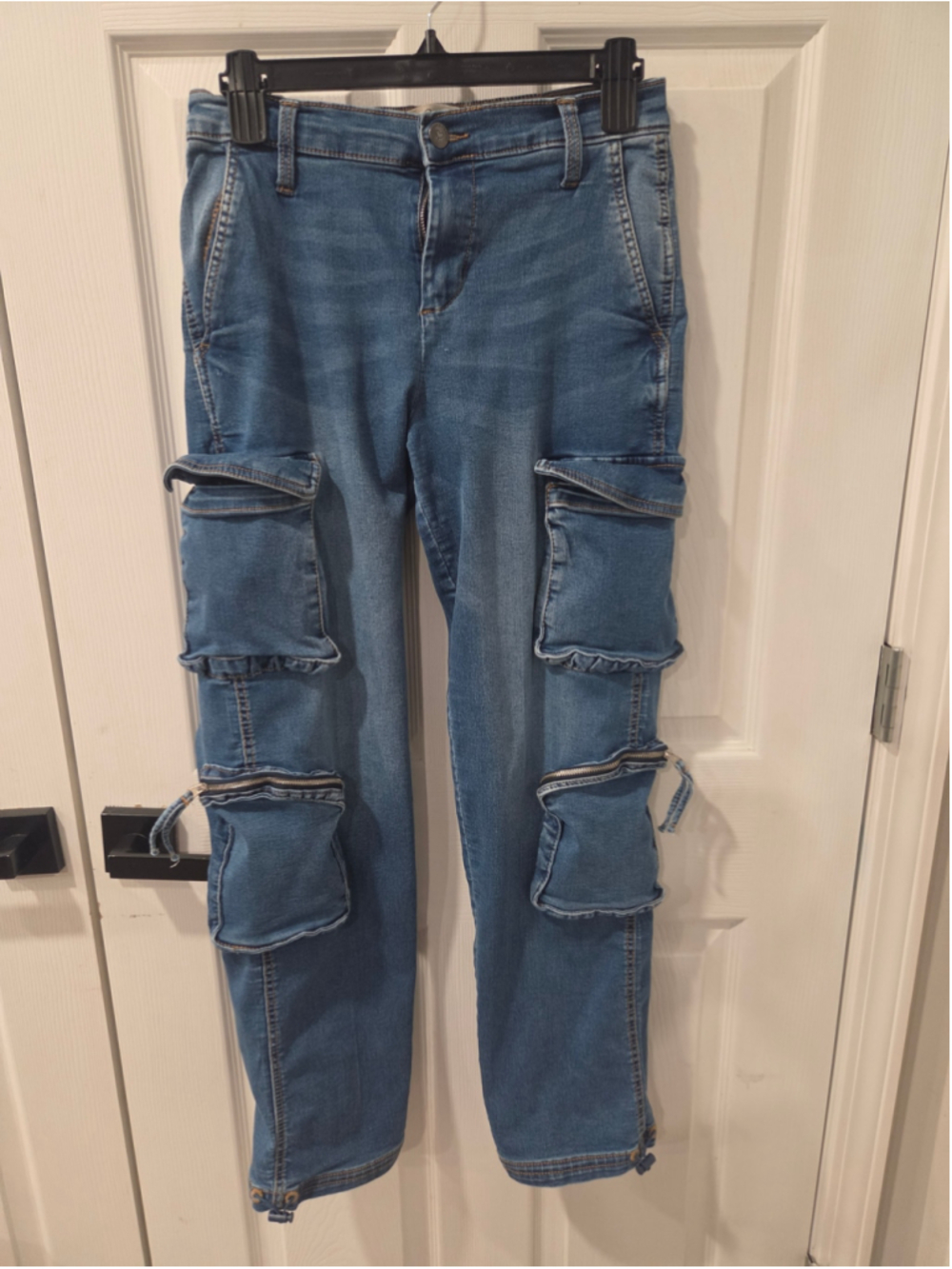 Women's Love Trends Blue Denim Cargo Pants Size 5
